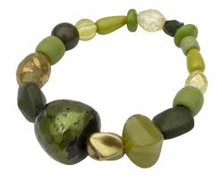 Green Haven BRACELET–6.5” Stretch Handmade Green With ...