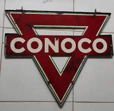 Vintage Conoco NOT Porcelain Triangle Sign DOUBLE SIDE | eBay