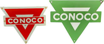 Single Sided Porcelain Conoco Rack Sign.