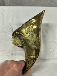 Antique Heavy Brass Wall Hanging Planters by HORMAZA. S ...