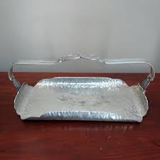 Vintage Hammered Aluminum Tray #420 Tulips By Rodney Kent Hand Wrought 16x11 | eBay