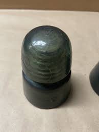 2 Antique Green Glass Insulators | eBay