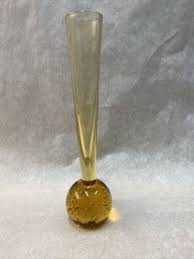 Hand Blown Controlled Bubble Base Cola Brown Bud Vase Art ...