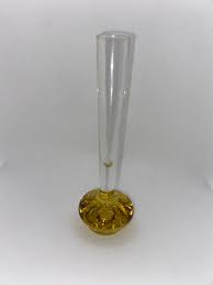 Single Flower Vase Yellow Amber Controlled Bubbles Bud ...