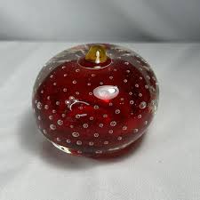 Vintage Bullicante Controlled Bubble Glass Apple Paperweight Clear Cased Red · Whatnot: Shop, Sell, Connect
