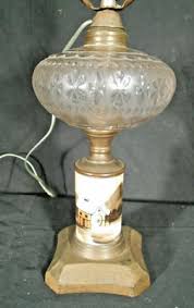 ANTIQUE VICTORIAN OIL LAMP WITH HAND PAINTED MILL HOUSE | eBay