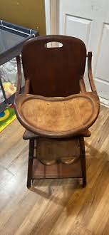 Antique 1930's EL Thompson Maple Wood Convertible Baby ...