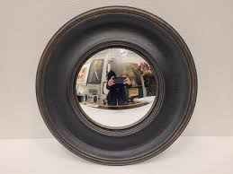 French Black Convex mirror, vintage frame, late 20th century - France at 1stDibs