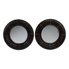 Pair of Portuguese Style Leather Embossed Mirrors for sale ...