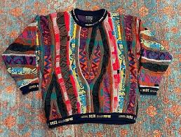 Vintage 90s COOGI AUSTRALIA Sweater Multicolor size Large 3D Knit Biggie | eBay