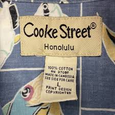 cooke street hawaiian shirt men large tropical all over fish ...