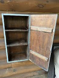 Antique Vintage Primitive Blue Painted Wood Hanging Storage ...