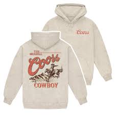 Coors The Original Cowboy Pull-Over Hoodie Beige | eBay