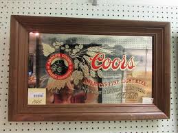 Framed Mirror Bicentennial Coors Beer Sign