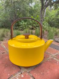 Vintage MCM Copco Enamel Tea Kettle: Michael Lax Design, Holland Teak Handle - Etsy