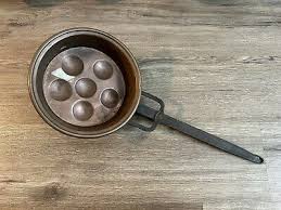 Antique Vintage Aebleskivers Copper Pancake Poffertjes Long Handle Pan | eBay