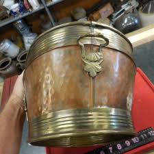 BRASS & COPPER TUB WITH HANDLES 14 X 10 X 7" | eBay