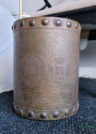 19th Century Hammered Brass Umbrella Stand Bucket Waste ...