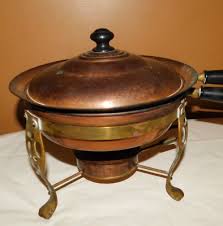 Vintage Copper & Brass Double Chafing Pans With Stand ...