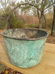 Antique Handmade Hammered Copper Cauldron Bucket Pail Pot ...