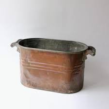 Antique Copper Boiler, Wash Tub, Copper Planter, Wooden Handles, Coal Scuttle, 54/30/32cm - Etsy