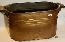 Sold at Auction: Antique Large Copper Boiler / Wash Tub w/ Wooden Handles