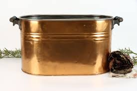 Copper Antique Wash Boiler, Fireplace Hearth Kindling Holder