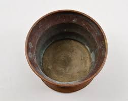 Vintage French Heavy Copper Planter With Wrought Iron or ...