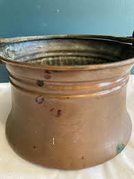 Early 20th Century Copper Pot With Brass Handle | Chairish