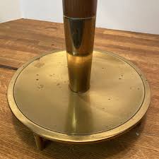 32” Stiffel Rocket Lamp 20” Shade Plastic Diffusers Walnut ...