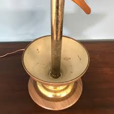 Large Mid Century Double Arm Lucite & Walnut Table Lamp - Etsy