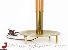 Stiffel Mid Century Brass and Walnut 2-Light Pull Chain ...