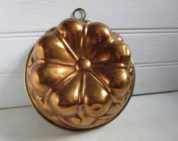 Antique French Copper and Brass Mould Ornate Floral Design ...