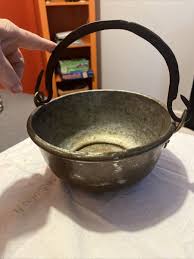 Vintage Hand Hammered Copper Brass Bucket Cauldron Pot 9” X 5 H Made in Turkey | eBay