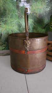 Vintage Brass & Copper Bucket With Lion Head Accents, Delft ...