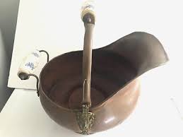 Vintage Coal Ash Copper Scuttle Bucket | eBay