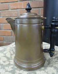 Vintage Rome Metal Ware koperen koffie / thee / chocolade pot met deksel &zwart houten handvat en messing accenten, antieke Rome Metal Ware koffiepot - Etsy Nederland