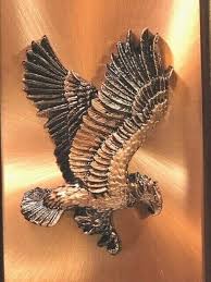Vintage Coppercraft 3-D American Eagle Framed Picture. Mint ...