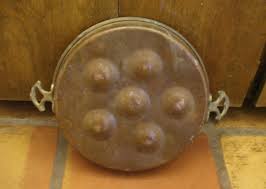 E7 - VINTAGE ANTIQUE COPPER ESCARGOT EGG POACHER PAN 10.5 ...