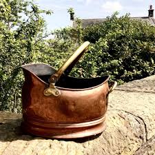 Large Antique 1850's Copper Coal Scuttle With Dovetail ...