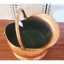 Antique Victorian Copper Helmet Coal Scuttle | Chairish