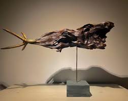 Driftwood Art, Fish Sculpture, Wooden Wall Art, Aquarium ...