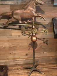 Vintage Copper Horse 30-1/2" Weathervane With Brass Directional Compass, Copper Balls, and Stand - Etsy