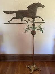 Sold at Auction: Copper Horse Weathervane with Directionals, 31 x 55 in. (78.7 x 139.7 cm.)