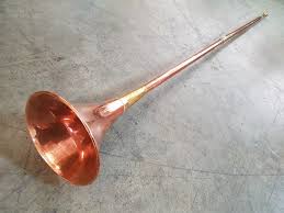 Vintage Copper and Brass, Long, Postal Horn