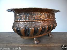 Egidio CASAGRANDE ITALY Borgo Valsugana hammered copper jardiniere Fussschale 10 | eBay