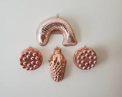 Copper Jello Mold Wall Decor 4 Vintage Mirro Jello Molds - Etsy