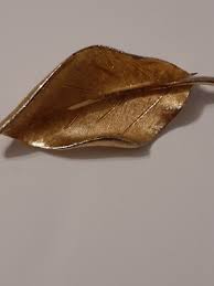 Vintage Signed BSK Brooch Gold Tone Leaf Pin | eBay