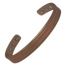 Plain Copper Magnetic Bracelet with Etched Rings - MnB Magnetic Jewellery