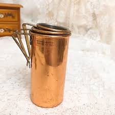 Vintage 3 Pc Copper Wall Mount Measuring Cup Set | eBay